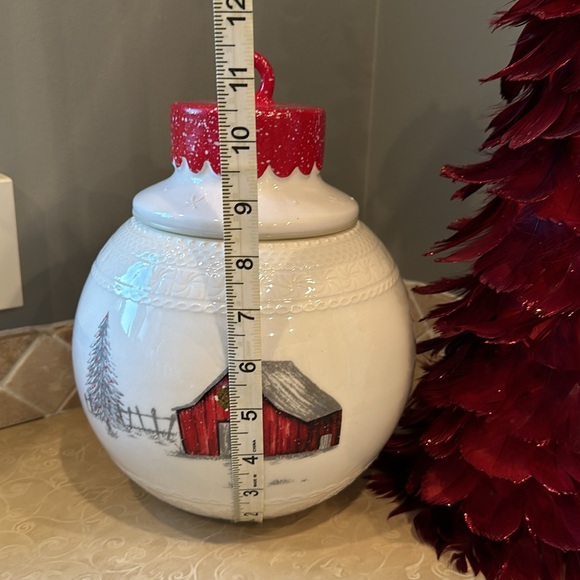 ⛄️Country Winter Scene Canister & Matching Serving Plate - Picture 9 of 10